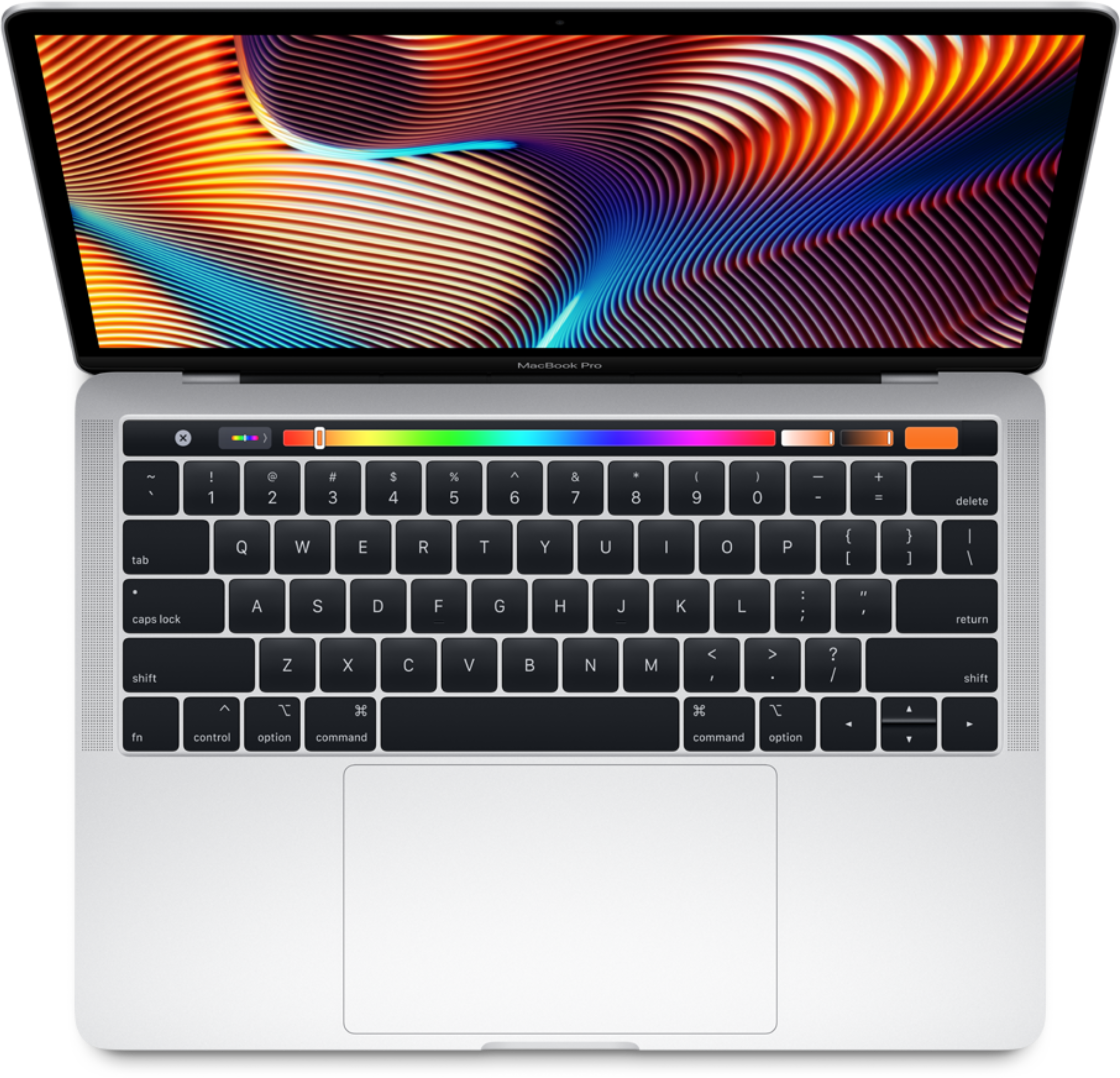 MacBook Pro med Touch Bar set oppefra Wallpapers