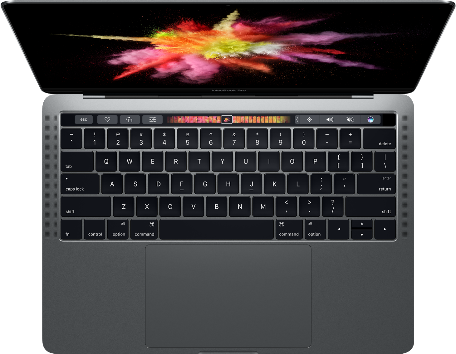 MacBook Pro med Touch Bar set oppefra Wallpapers