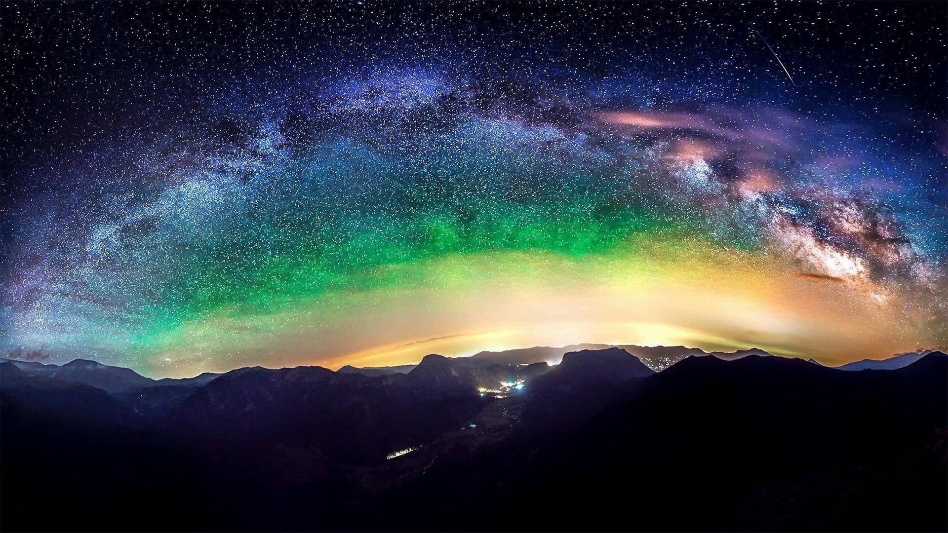 Mælkevejen over bjergene galakse live Wallpapers