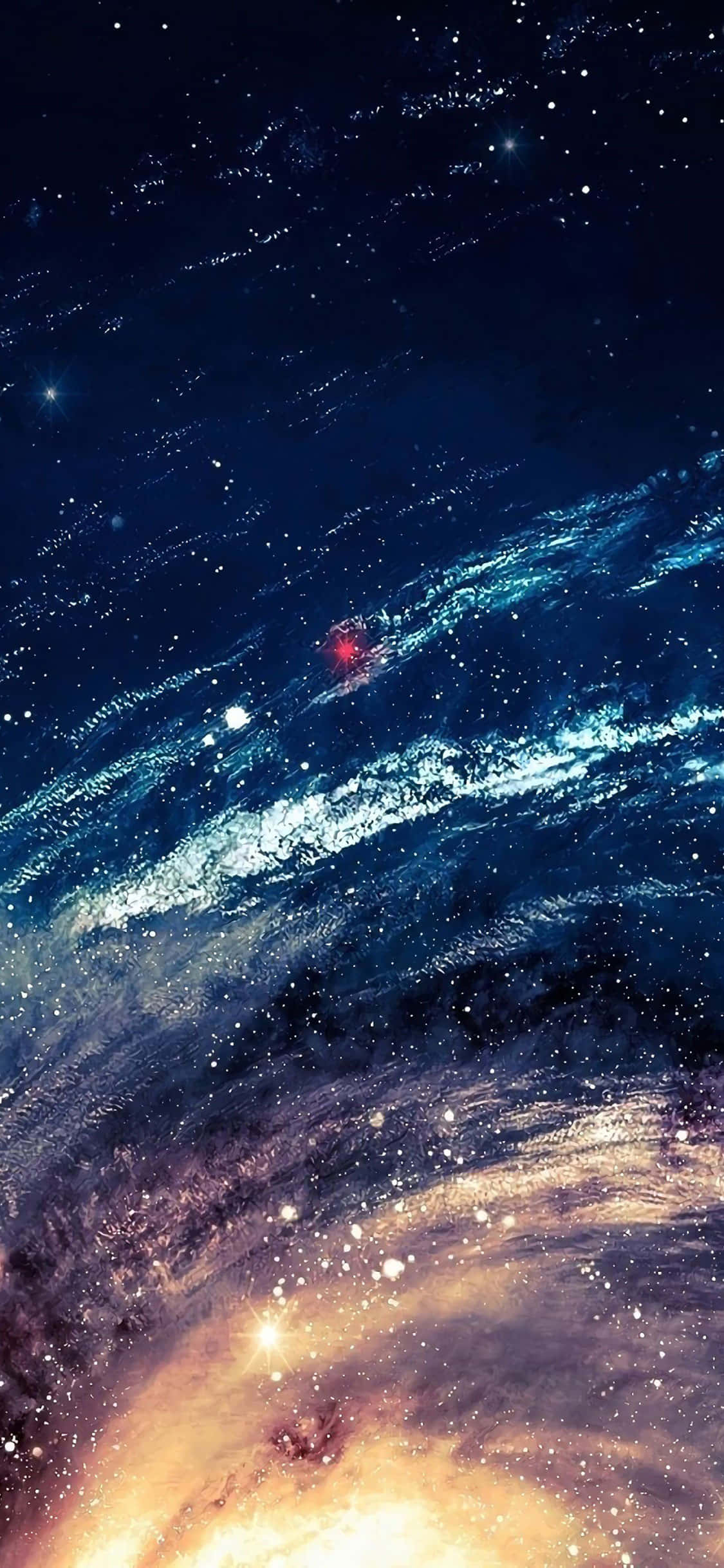 Føl galaksens kraft i dine hænder med Blue Galaxy iPhone. Wallpapers