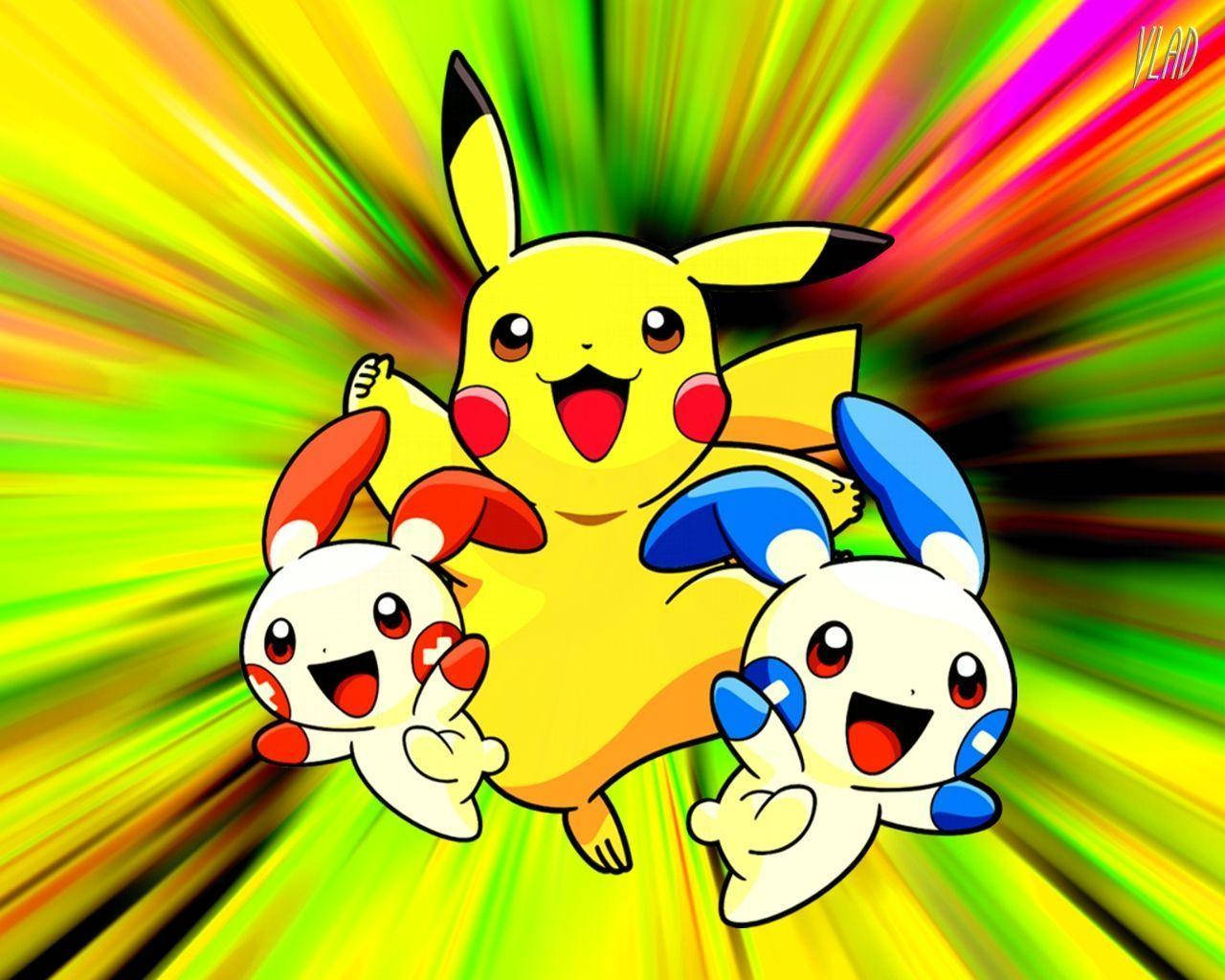 Mærk kærligheden fra Pikachu-familien! Wallpapers