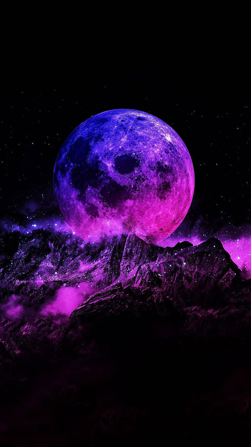 Magisk Neonmåne Wallpapers