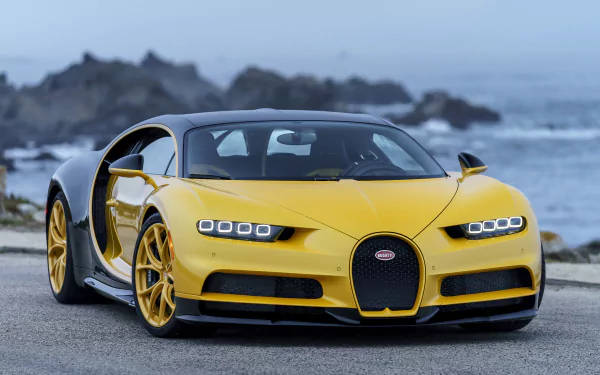 Gul Bugatti Chiron 4K — Bugatti Wallpapers
