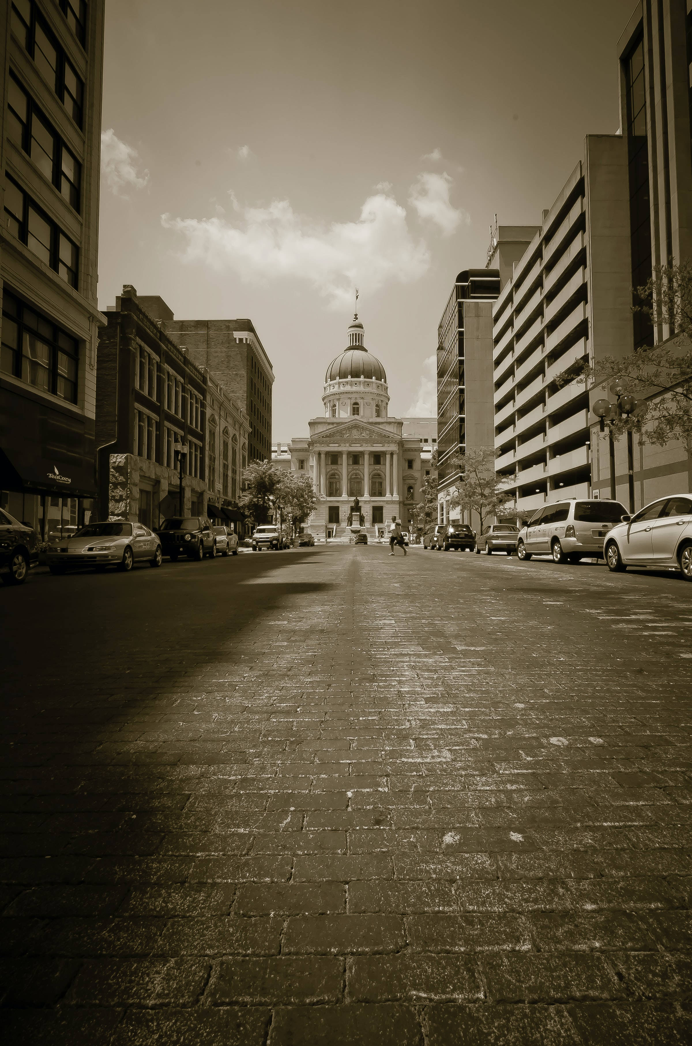 Majestætisk udsigt over Indiana Statehouse i Indianapolis Wallpapers