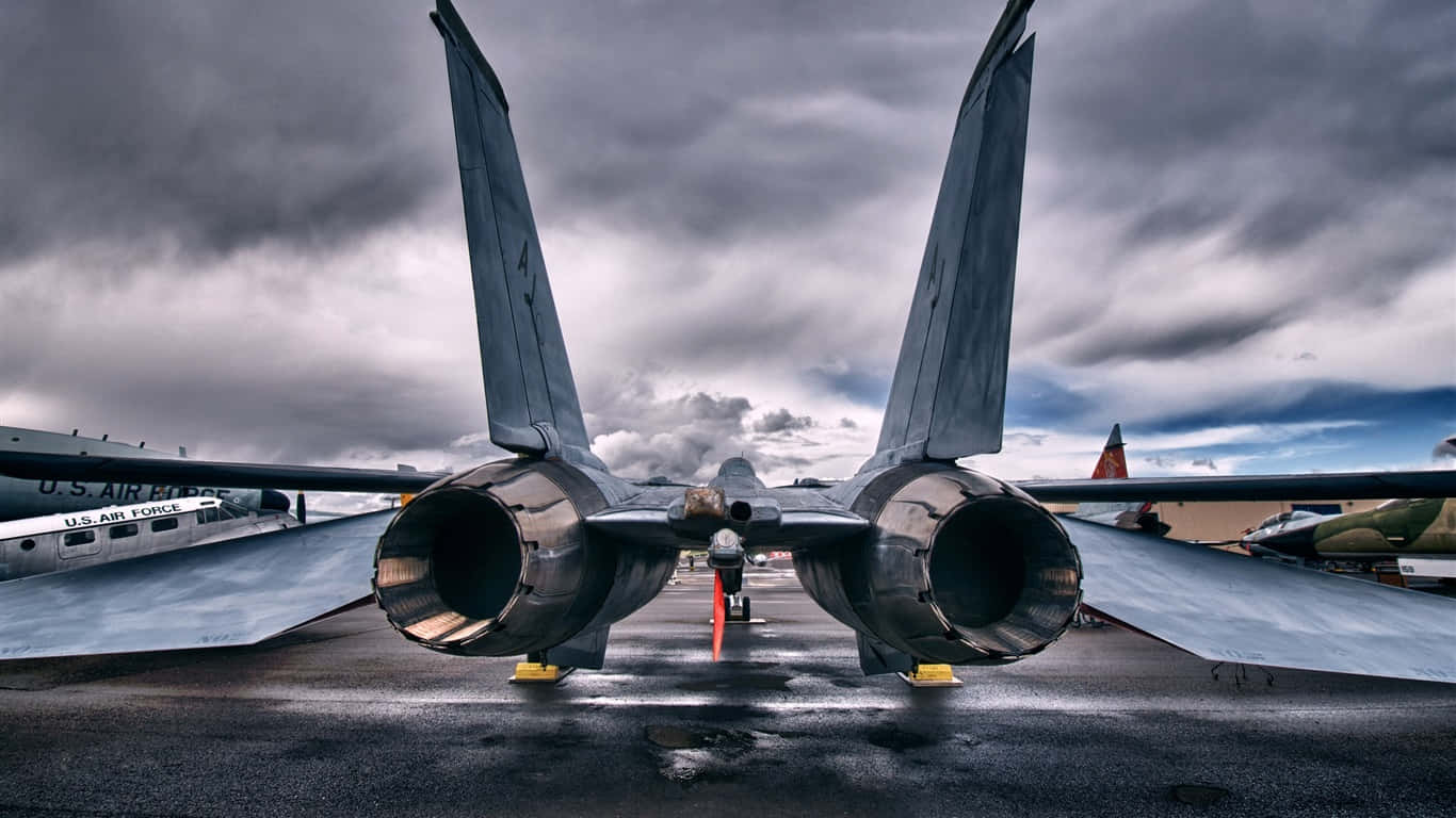 Majestætisk udsigt over jumbojets ved skumring Wallpapers