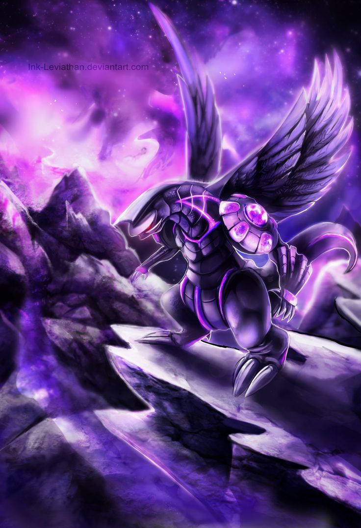 Majestætisk Palkia i en lilla tåge Wallpapers