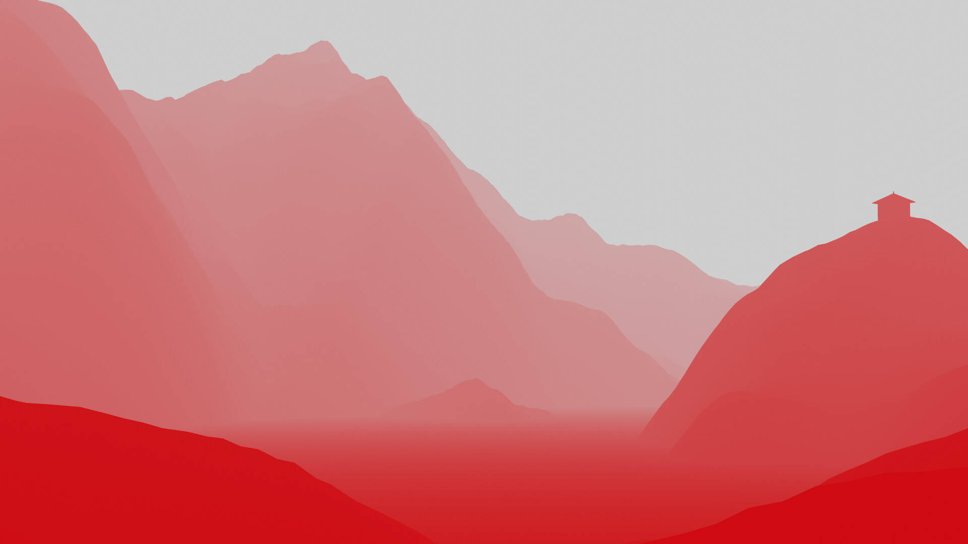 Majestætisk rødt bjerg ved solnedgang Wallpapers