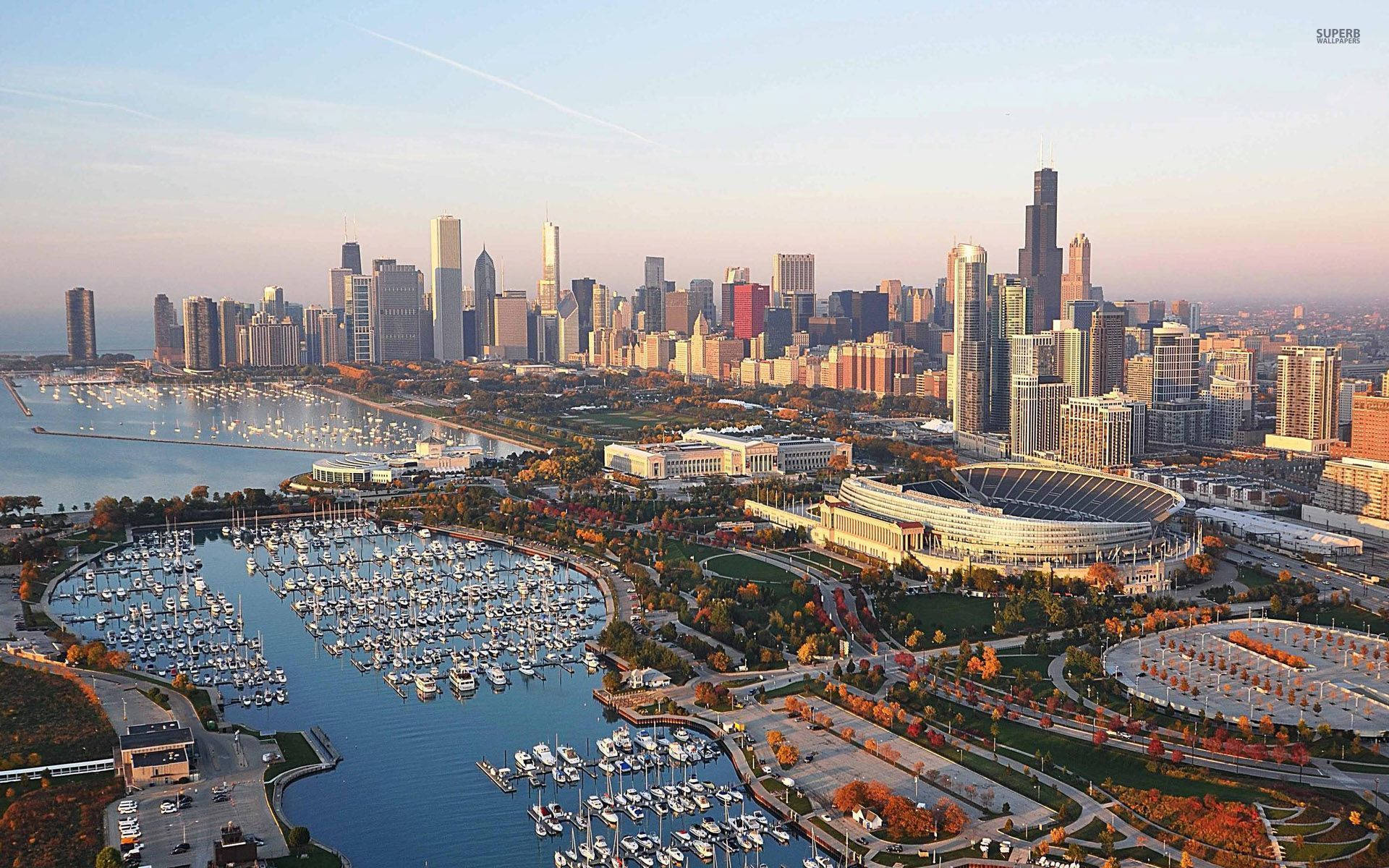 Malersk udsigt over Chicago Wallpapers