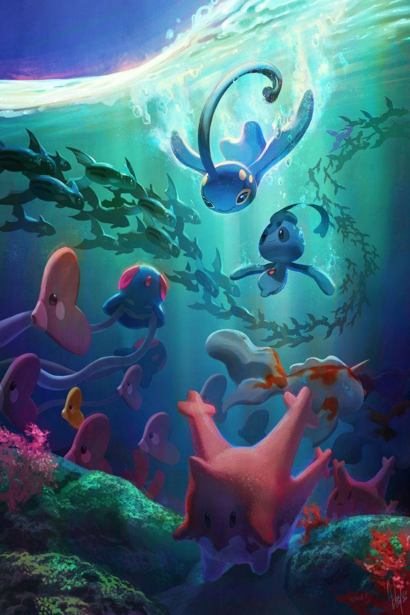 Manaphy under vandet Vandtype Pokemon Wallpapers