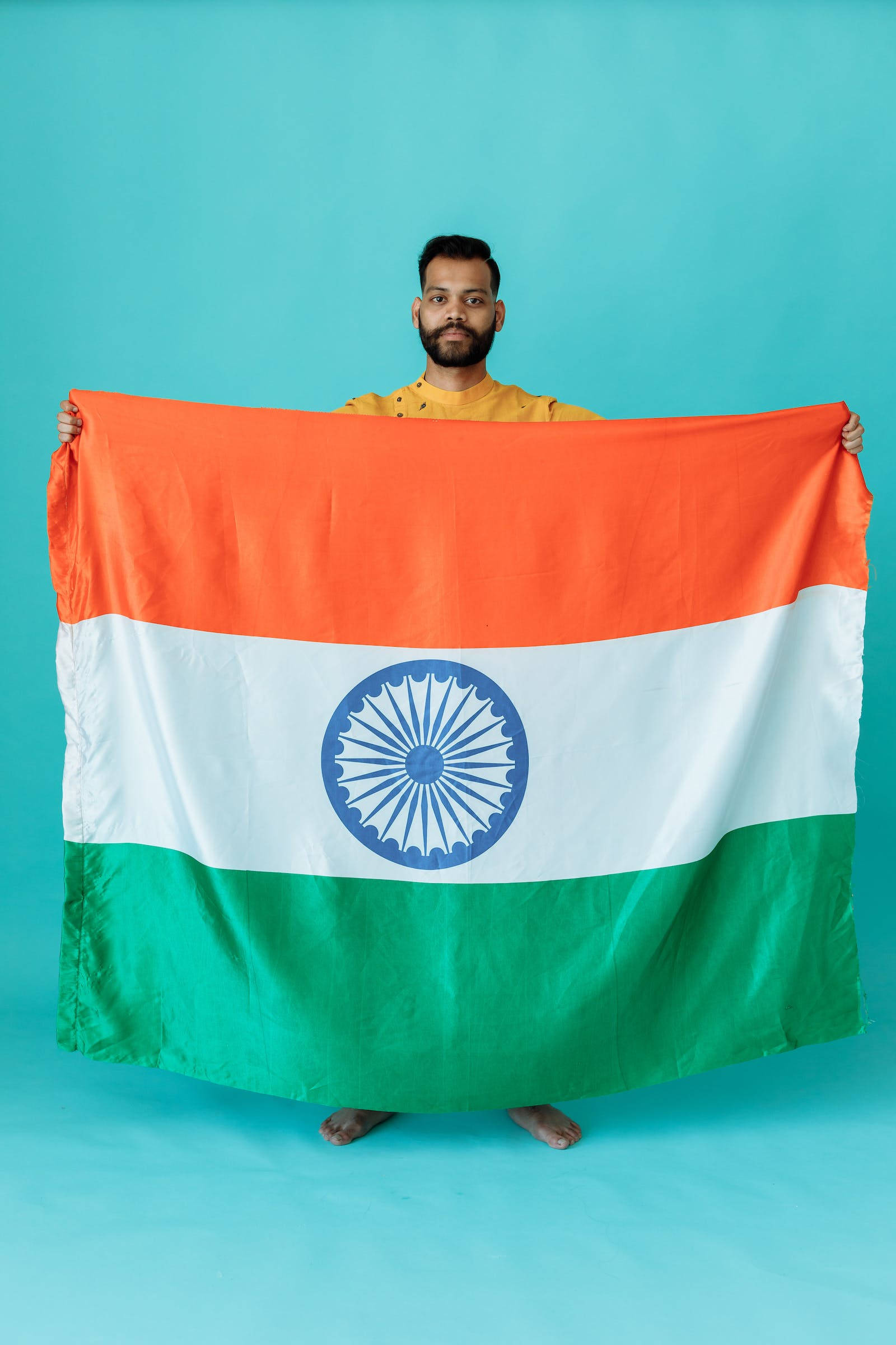 Mand med Indiens flag Wallpapers