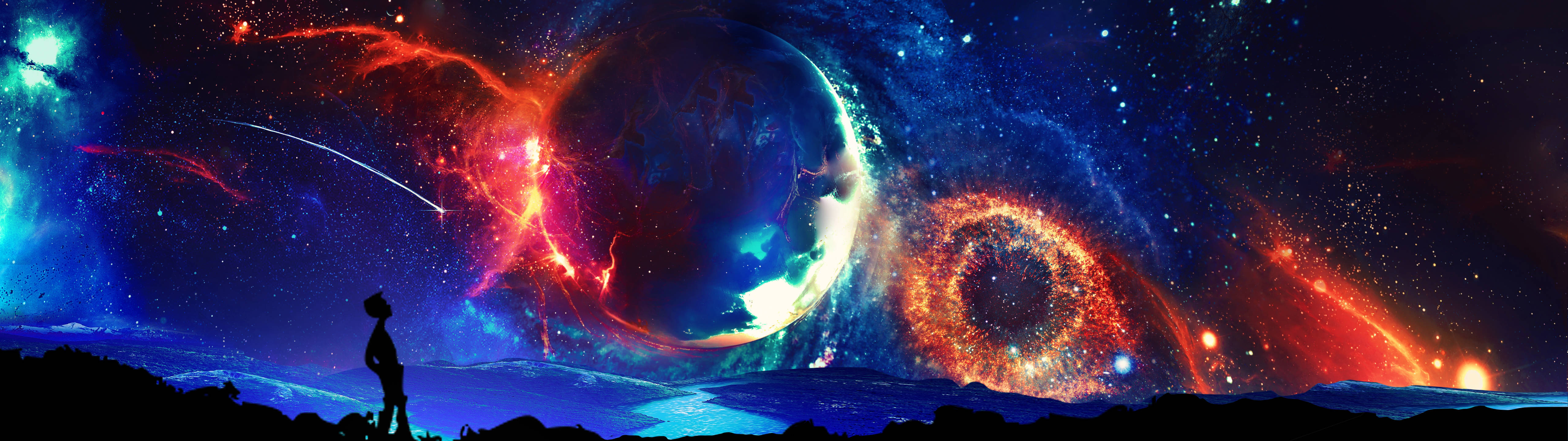 Mand over Kolossal Planet Wallpapers