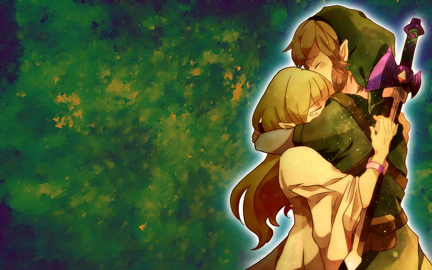 Mandlig dværg og pige anime kram Wallpapers