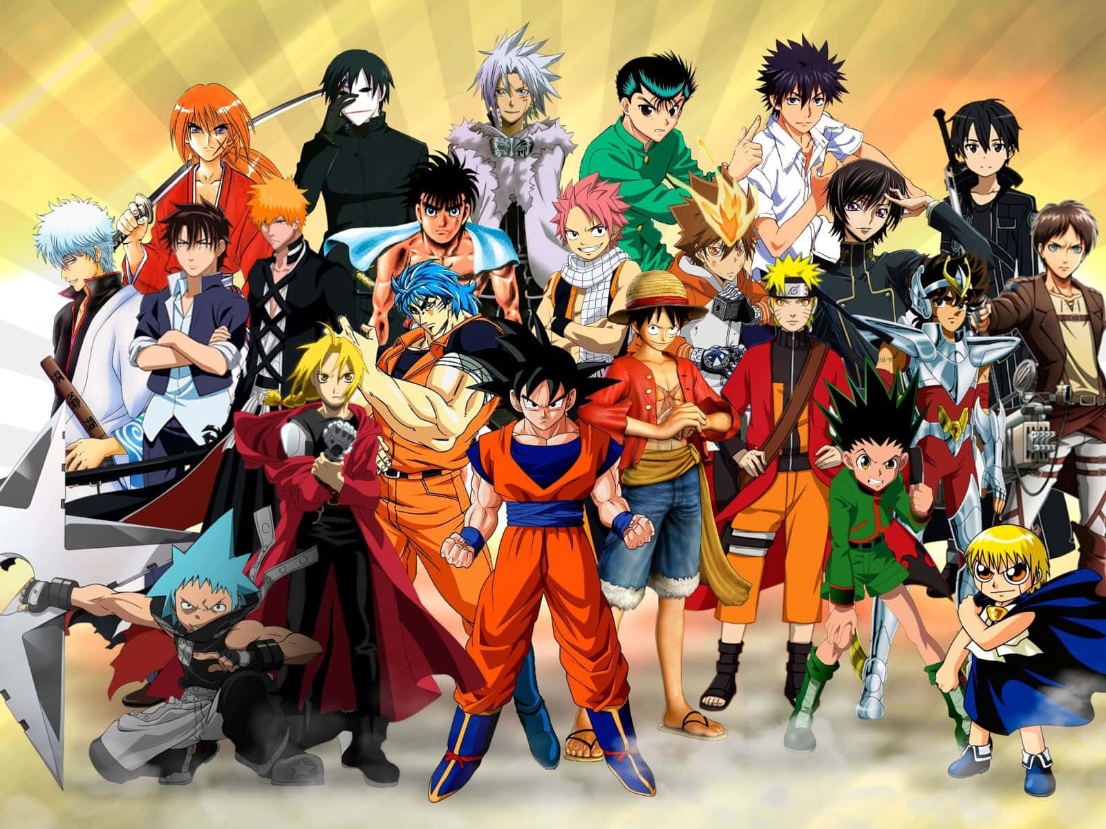 Mandlige anime-karakterer episk plakat Wallpapers