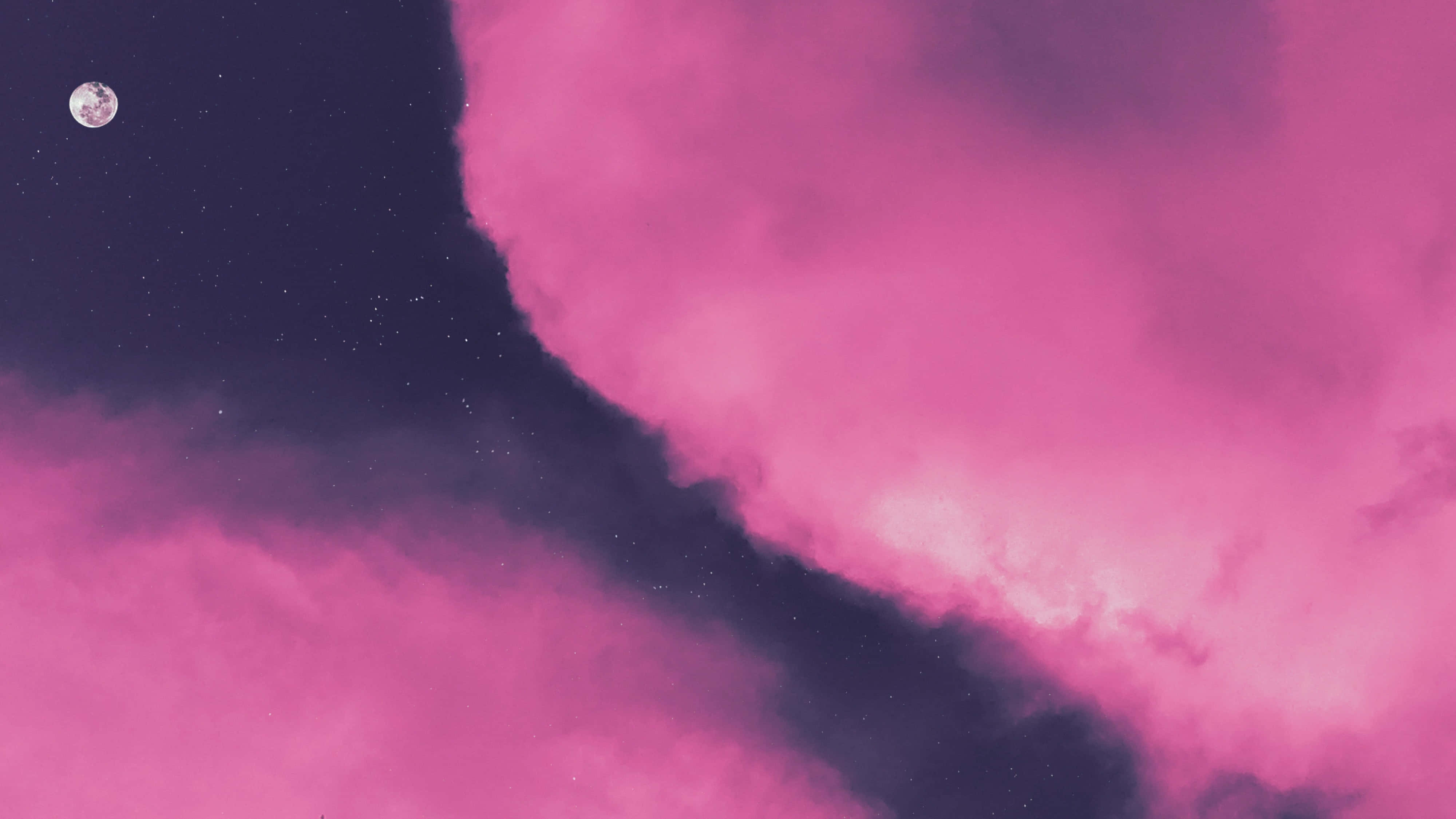 Måne i lyserøde skyer billede Wallpapers