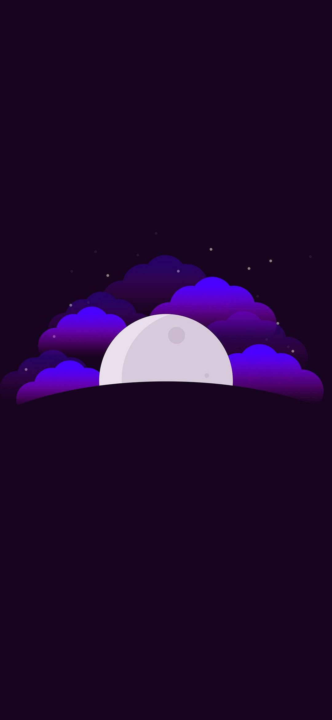 Måne lilla skyer minimalistisk Android Wallpapers