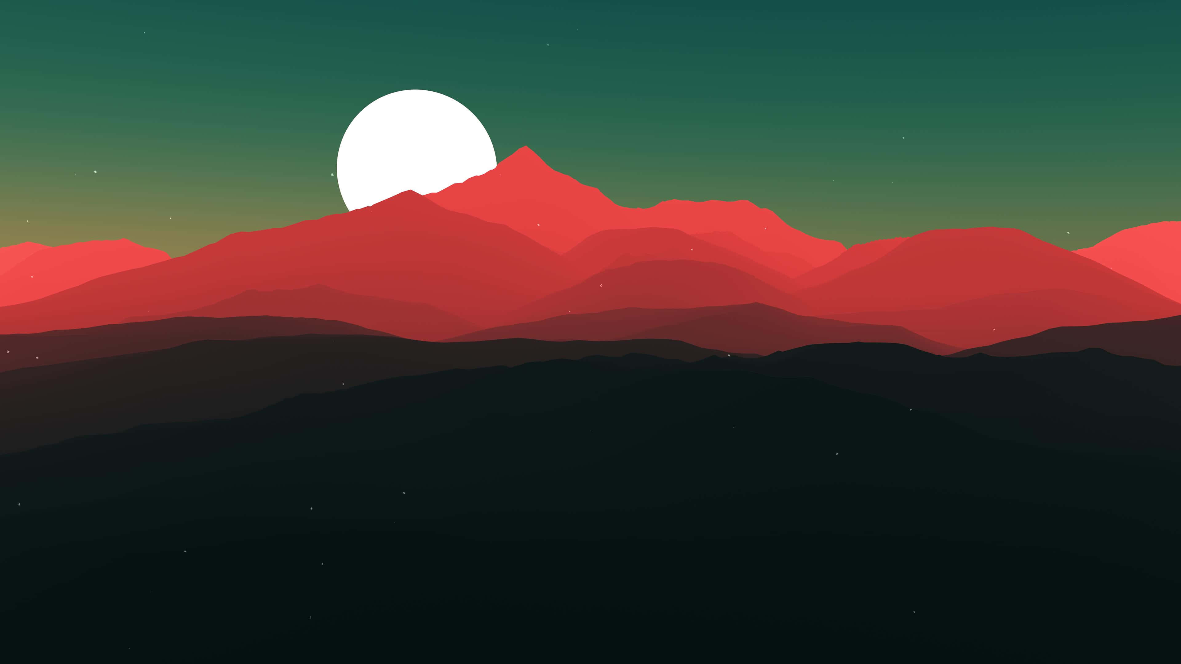 Måne og bjerg vektorkunst 4K baggrund Wallpapers