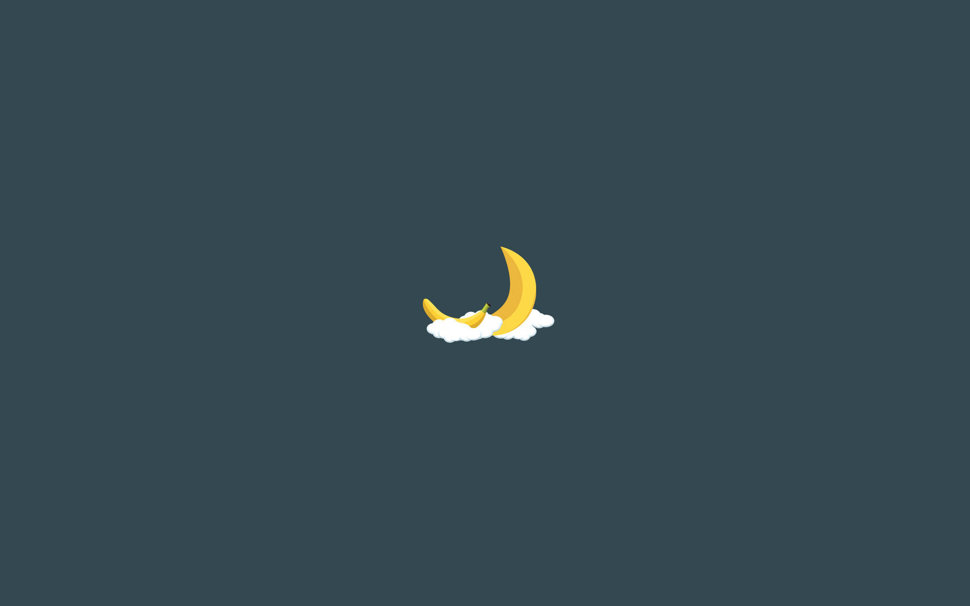 Måne og skyer minimalistisk tapet — Minimalistisk Wallpapers