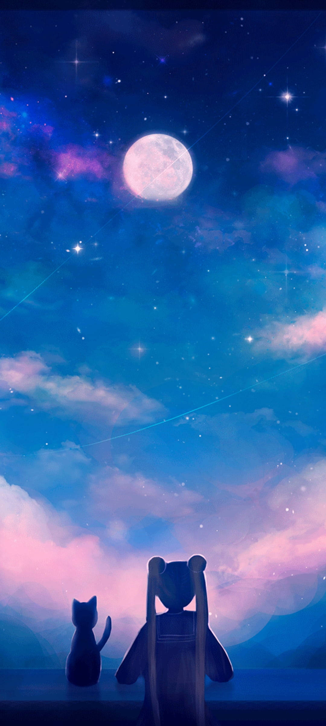 Måne Telefon Anime Kat Wallpapers