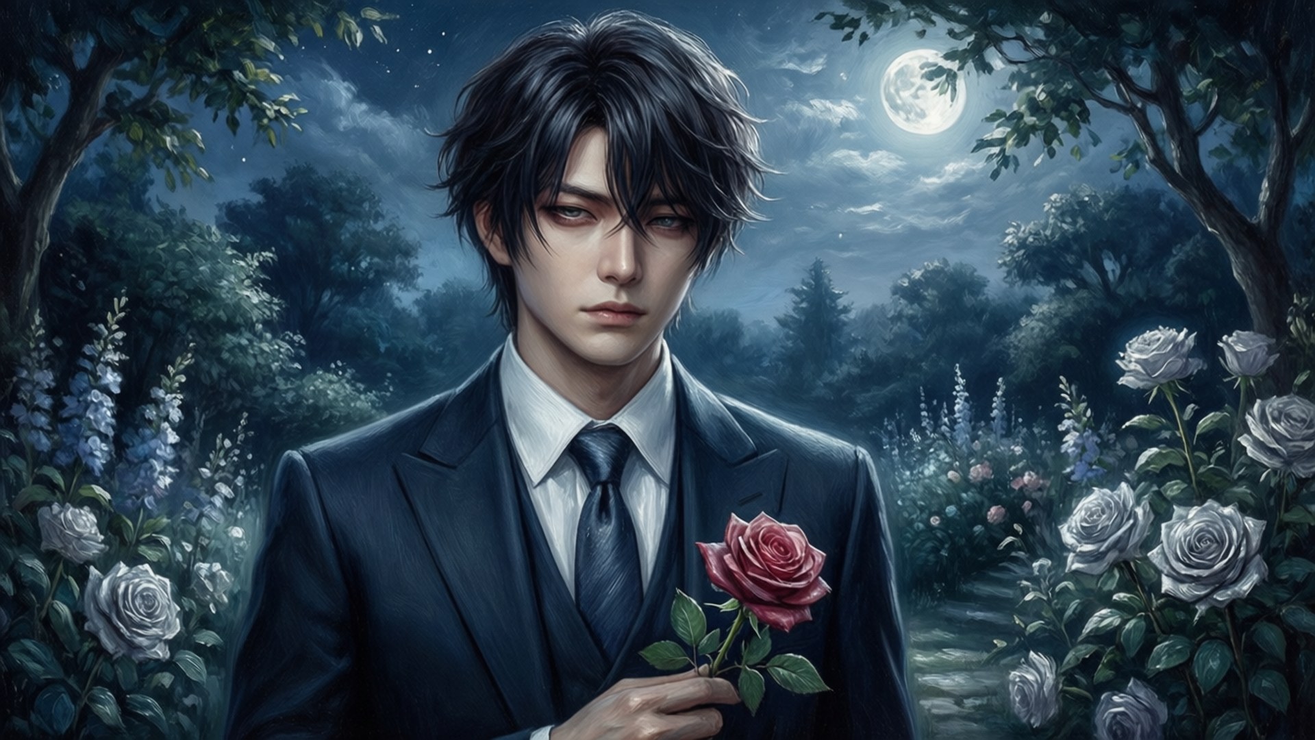 Månebelyst Rose Wallpapers