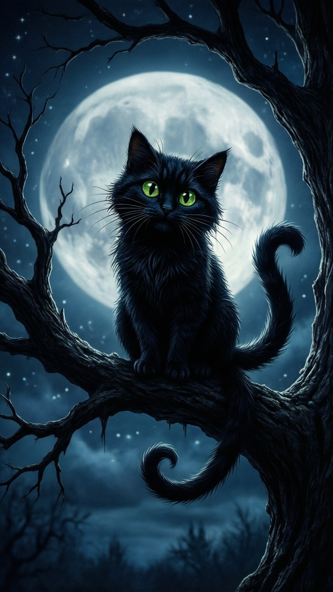 Månebelyst Silhuet Wallpapers