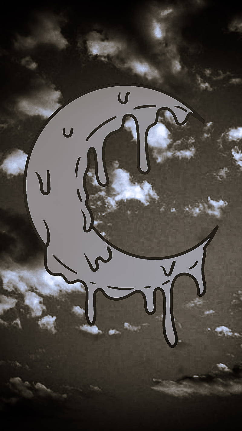 Månen er dækket af dryppende væske Wallpapers