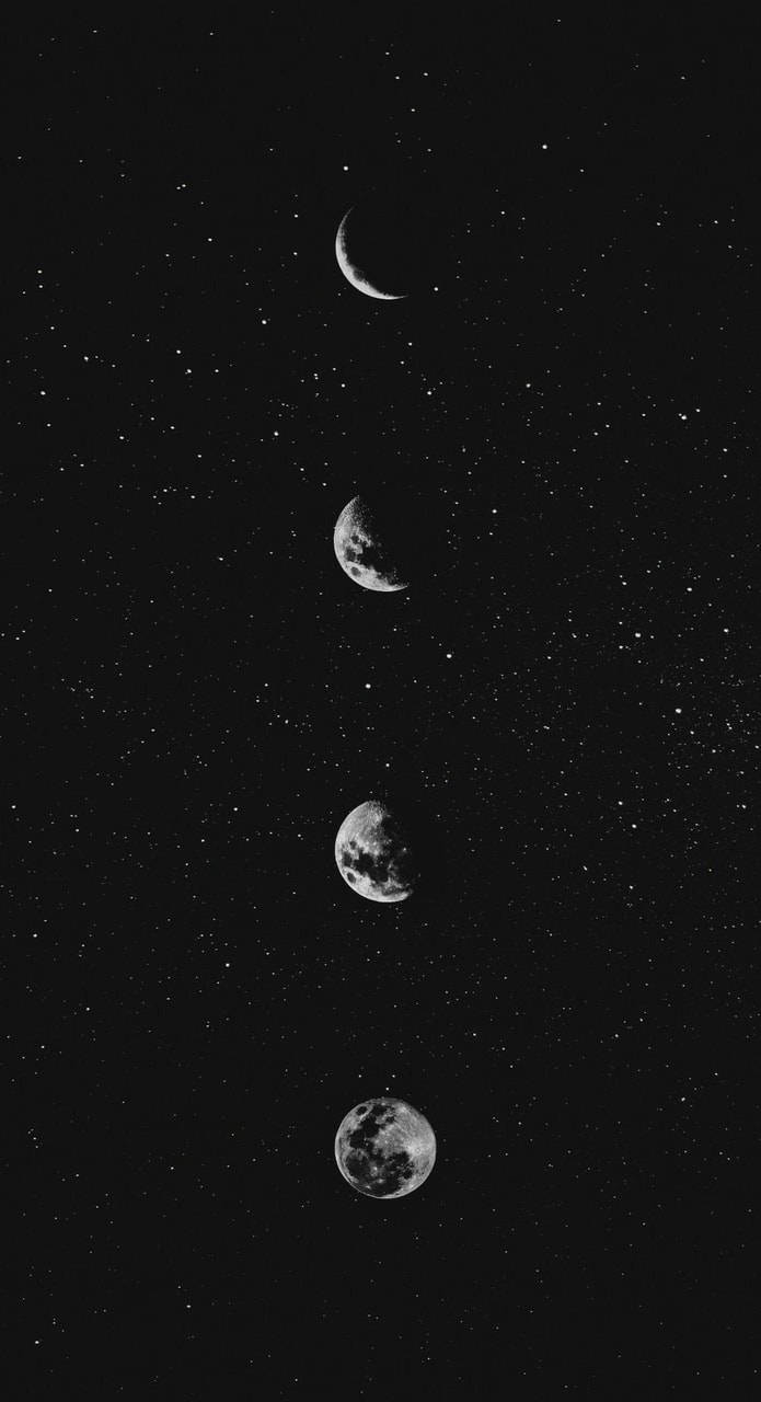 Månens faser i rumæstetik Wallpapers