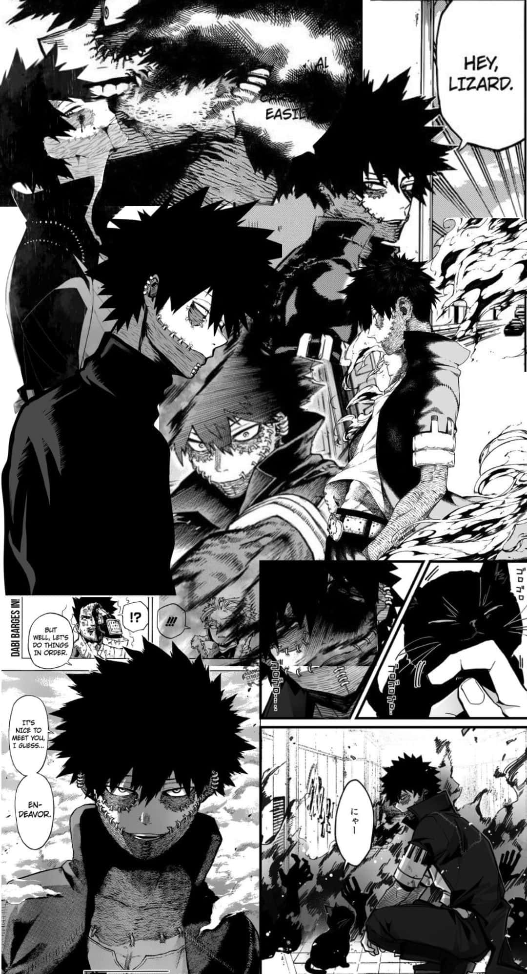 Manga-panel med en farverig by Wallpapers