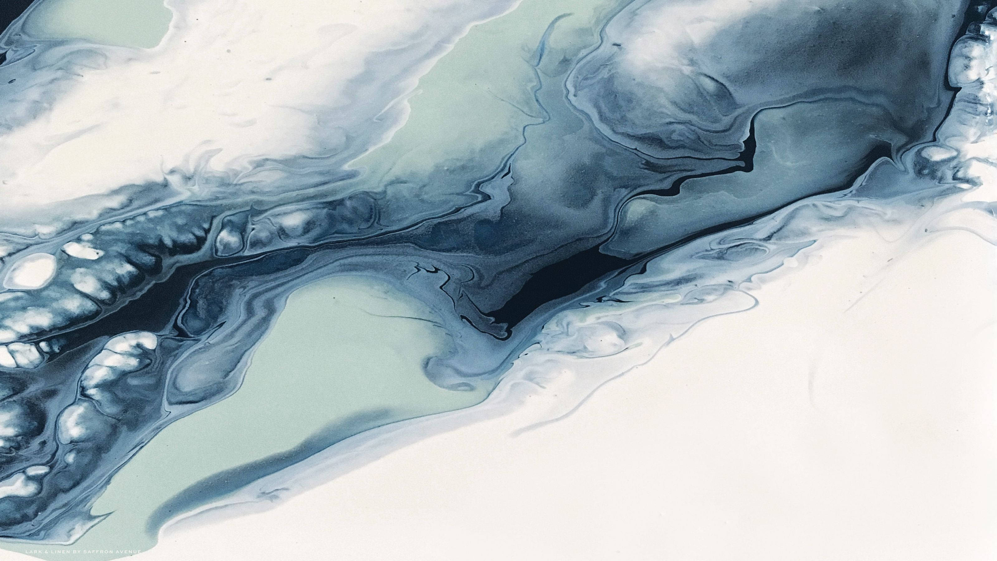 Marmor skrivebord blå flydende abstrakt kunst Wallpapers
