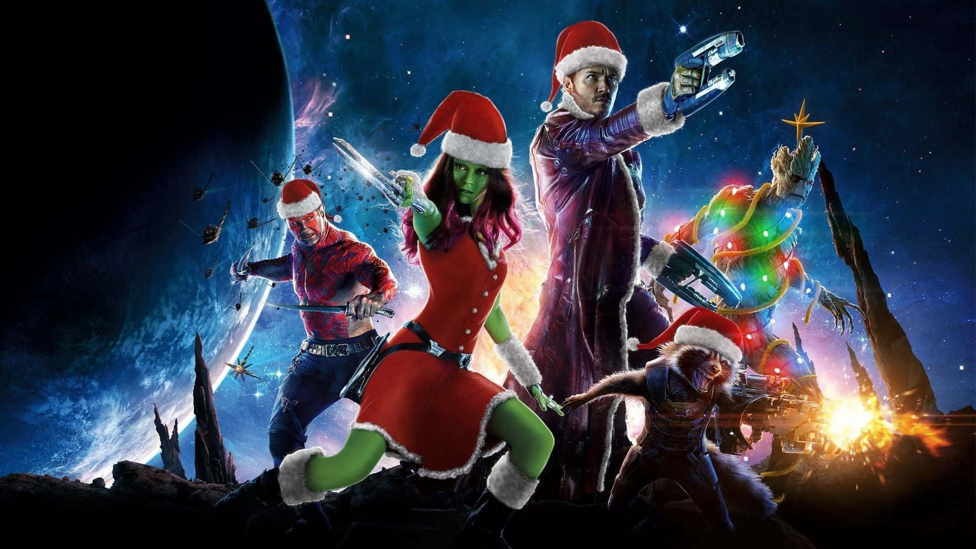 Marvel Christmas Guardians Of The Galaxy Santa Plakat Wallpapers