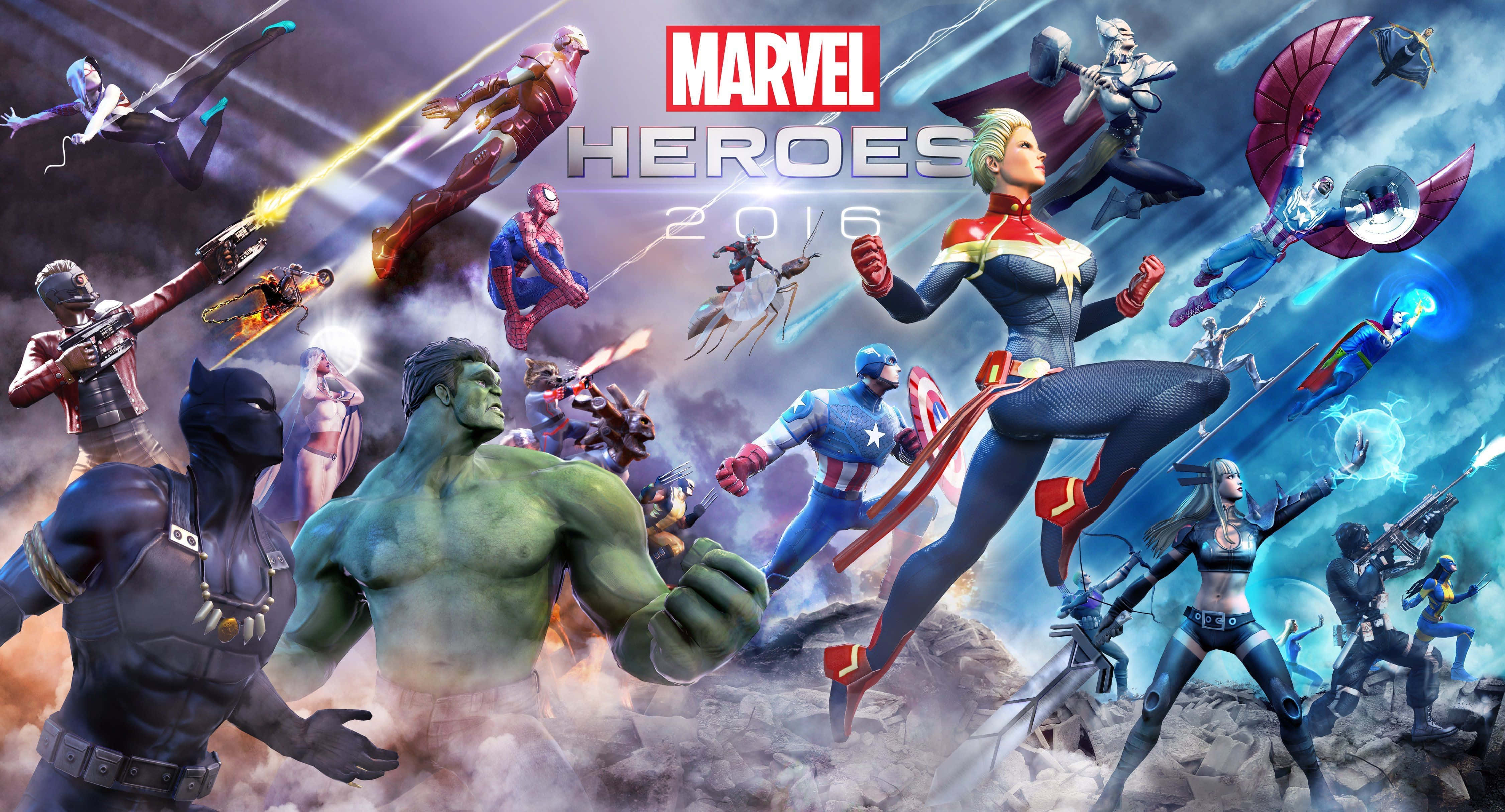 Marvel Comics-figurer i aktion Wallpapers