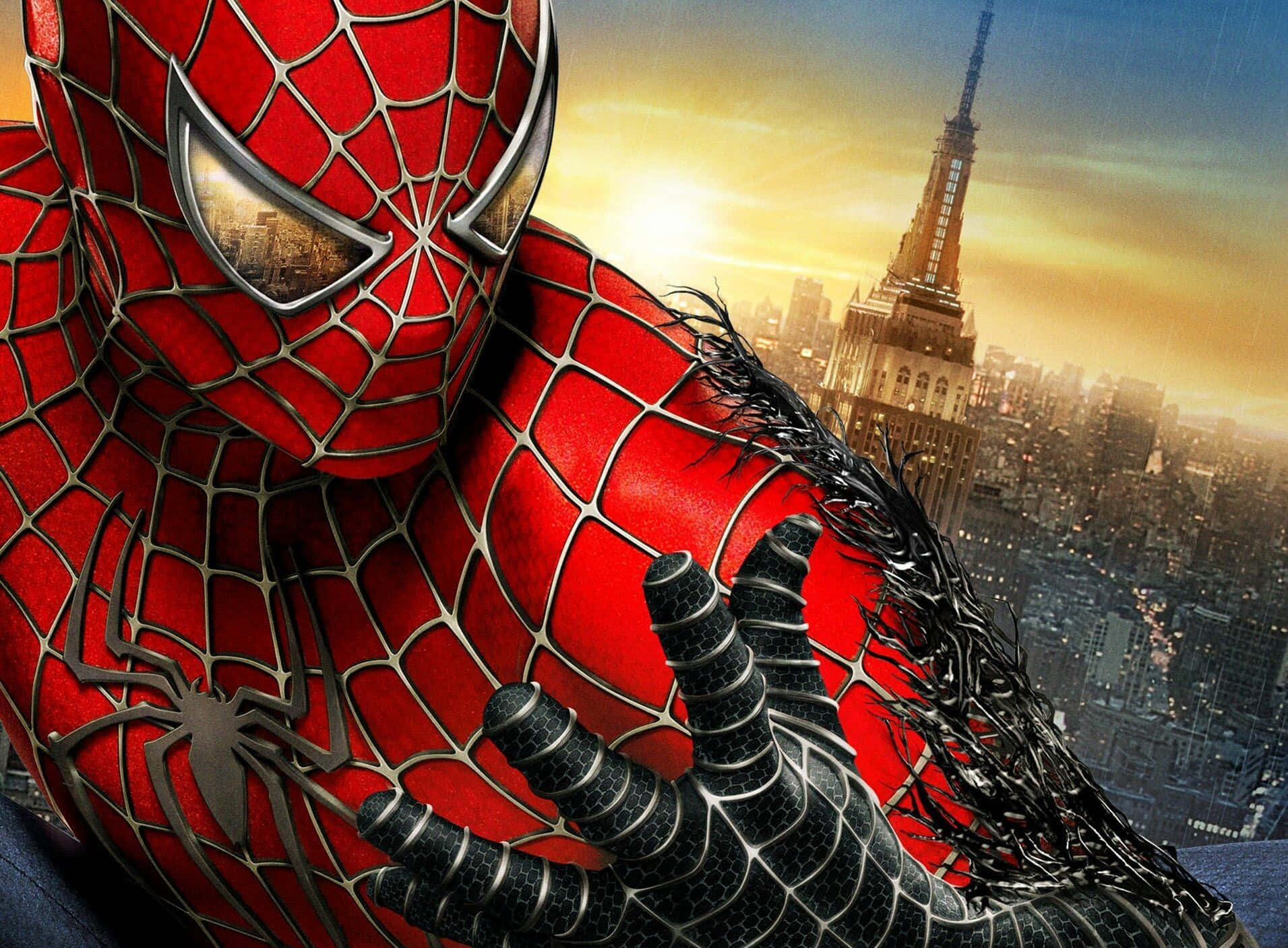Marvel Comics' Spiderman svinger sig i aktion Wallpapers
