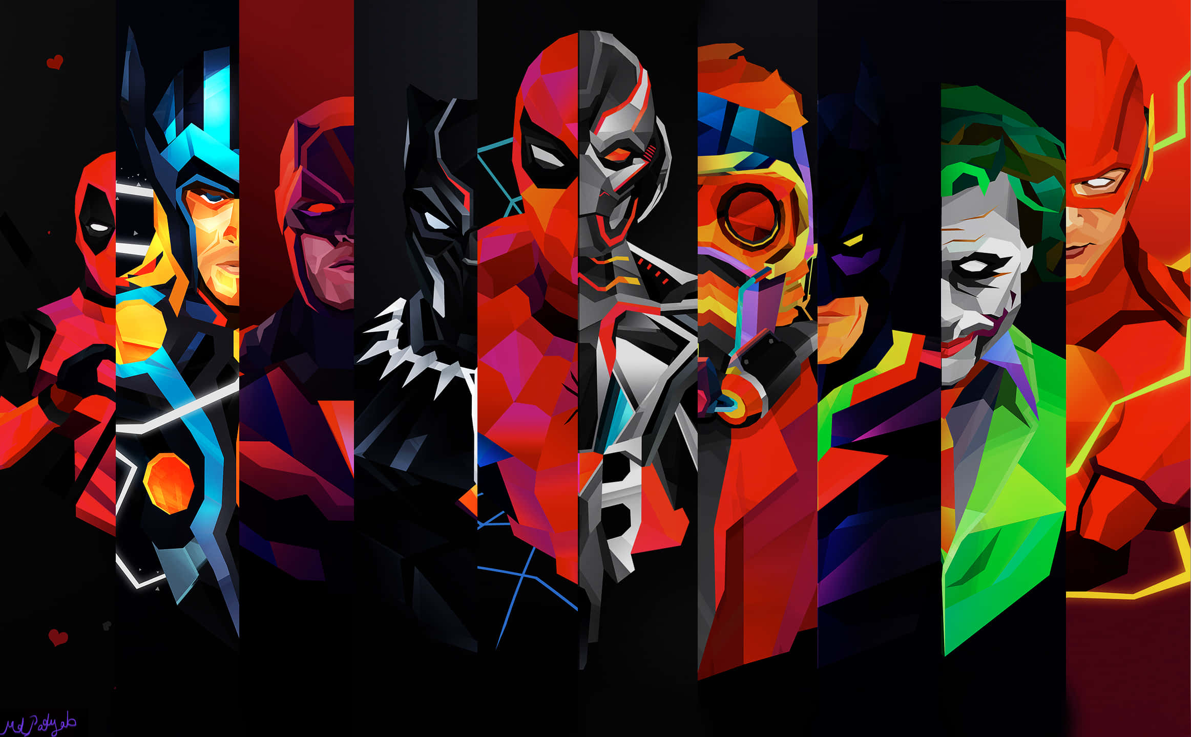 Marvel og DC Superhelte Baggrund Wallpapers