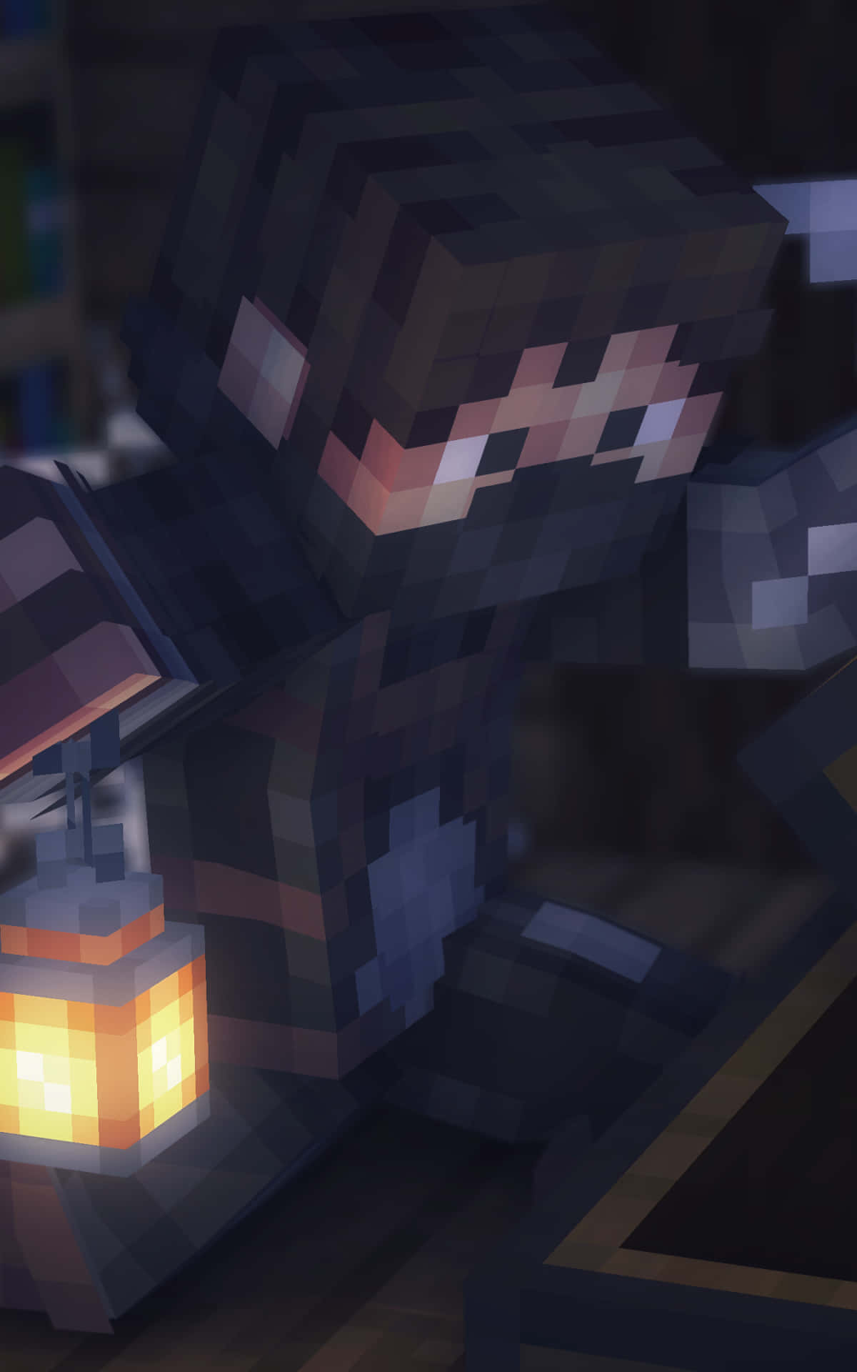 Maskeret Spiller Pixel 3 Minecraft Baggrund Wallpapers