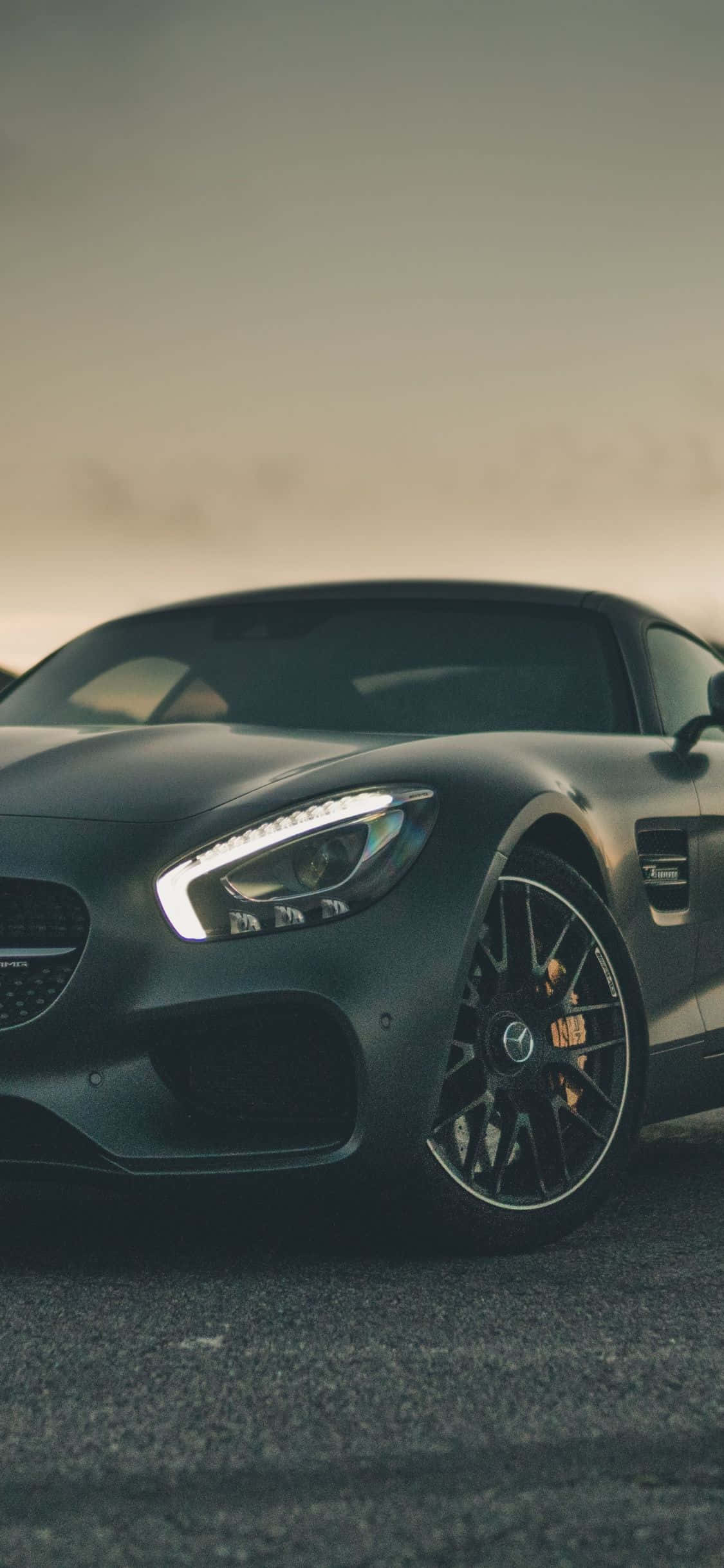 Mat Sort iPhone Xs Mercedes Amg Baggrund Wallpapers