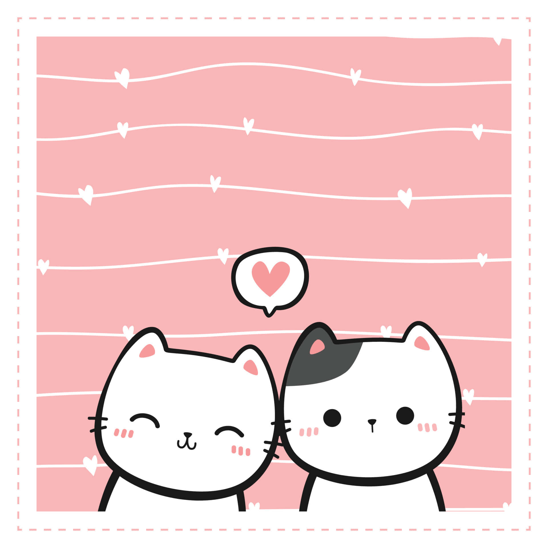 Matchende katteprofilbillede med rødmen Wallpapers