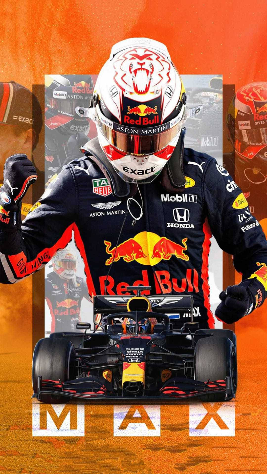 Max Verstappen i sin ikoniske Red Bull racerbil Wallpapers