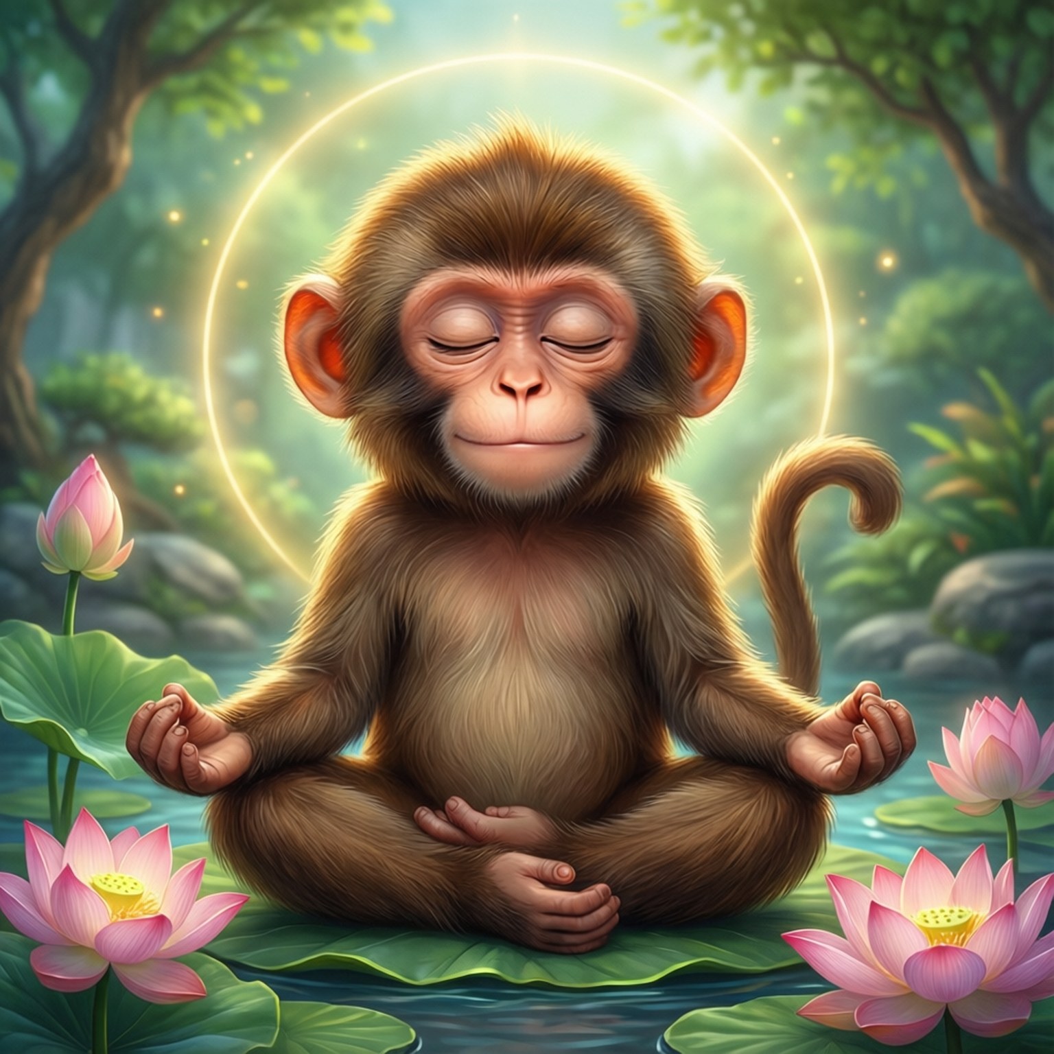 Mediterende Abe Wallpapers