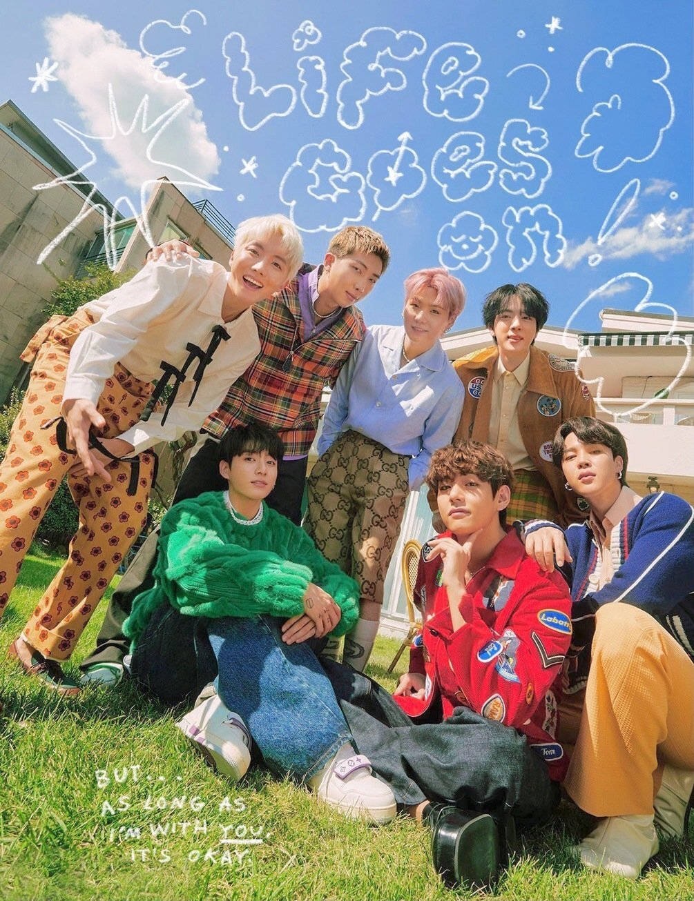 Medlemmer af BTS Life Goes On Wallpapers