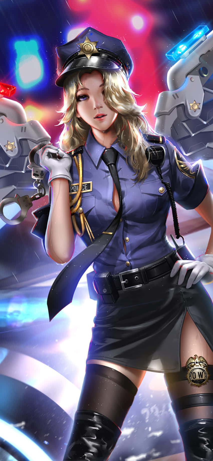 Mercy Polituniform iPhone XS Overwatch Baggrund Wallpapers