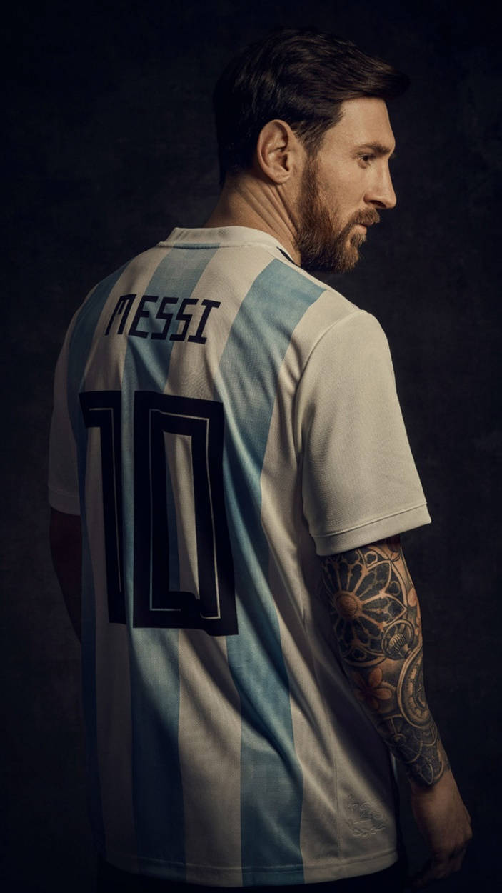 Messi Argentina Alvorligt Blik Wallpapers