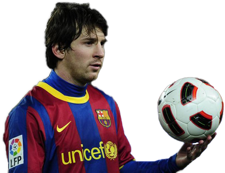 Messi Barcelona Uniform Holding Soccer Ball Wallpapers