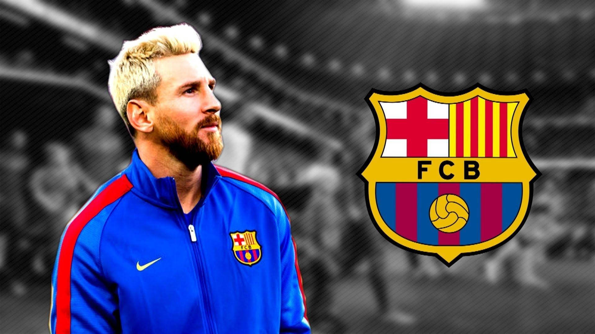 Messi holder stolt FC Barcelona-logoet Wallpapers