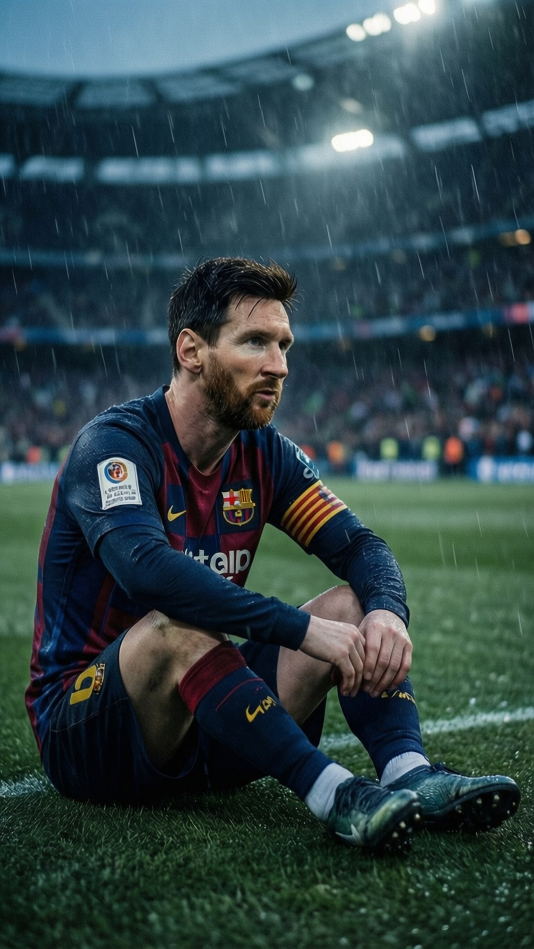 Messi i regnen Wallpapers