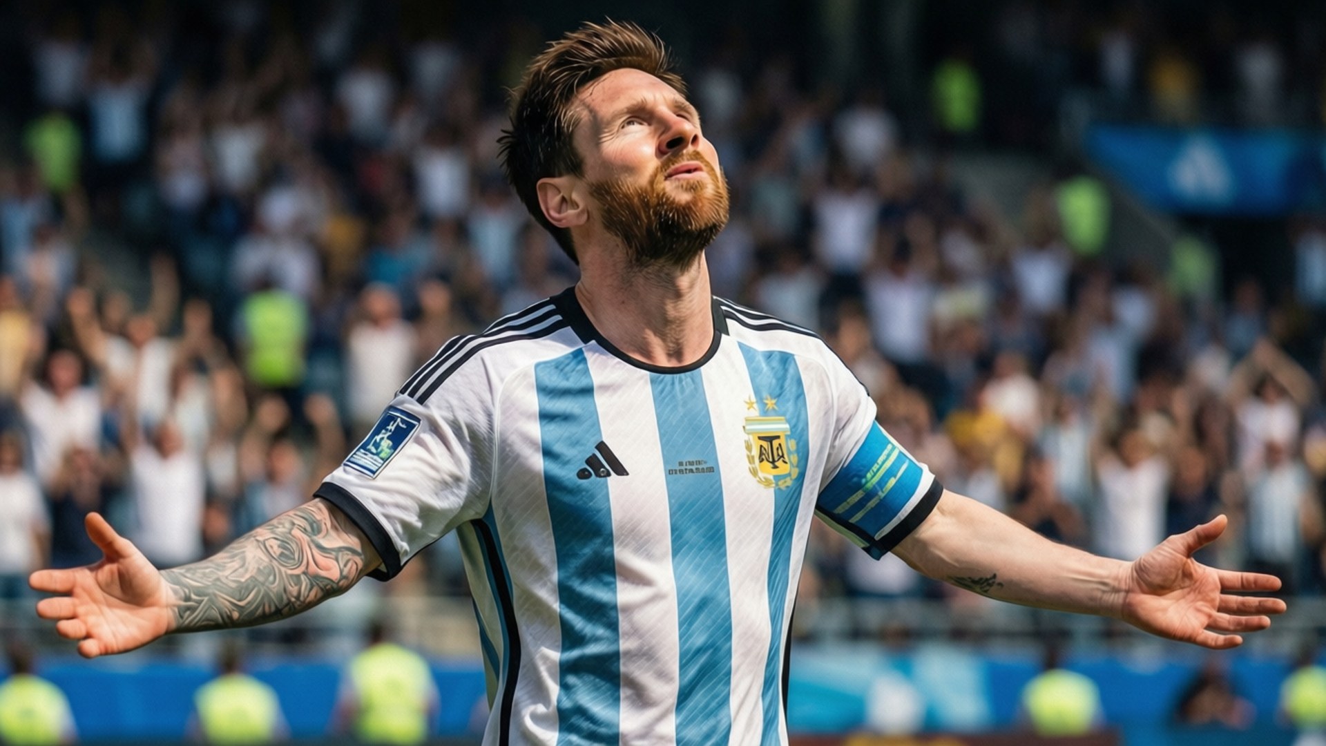 Messi jubler for Argentina Wallpapers