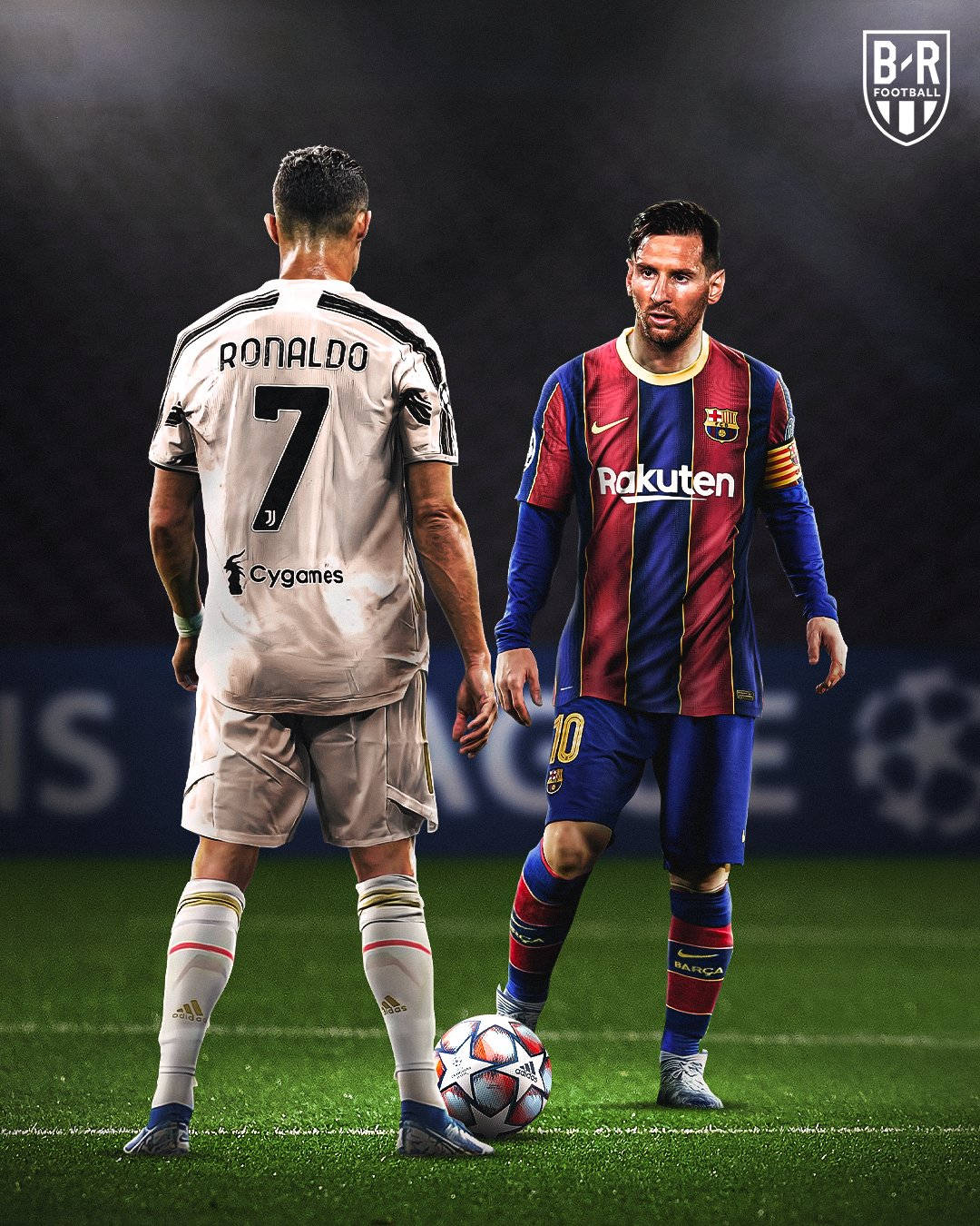 Messi og Ronaldo i kamp 4K Wallpapers