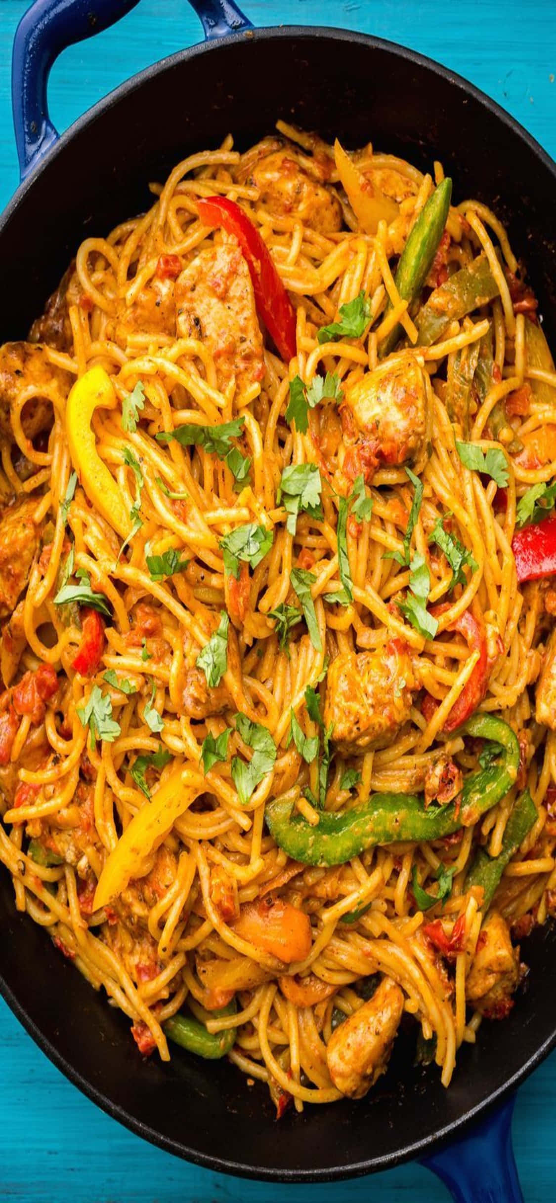 Mexicansk Kyllingepasta iPhone X Pasta Baggrund Wallpapers