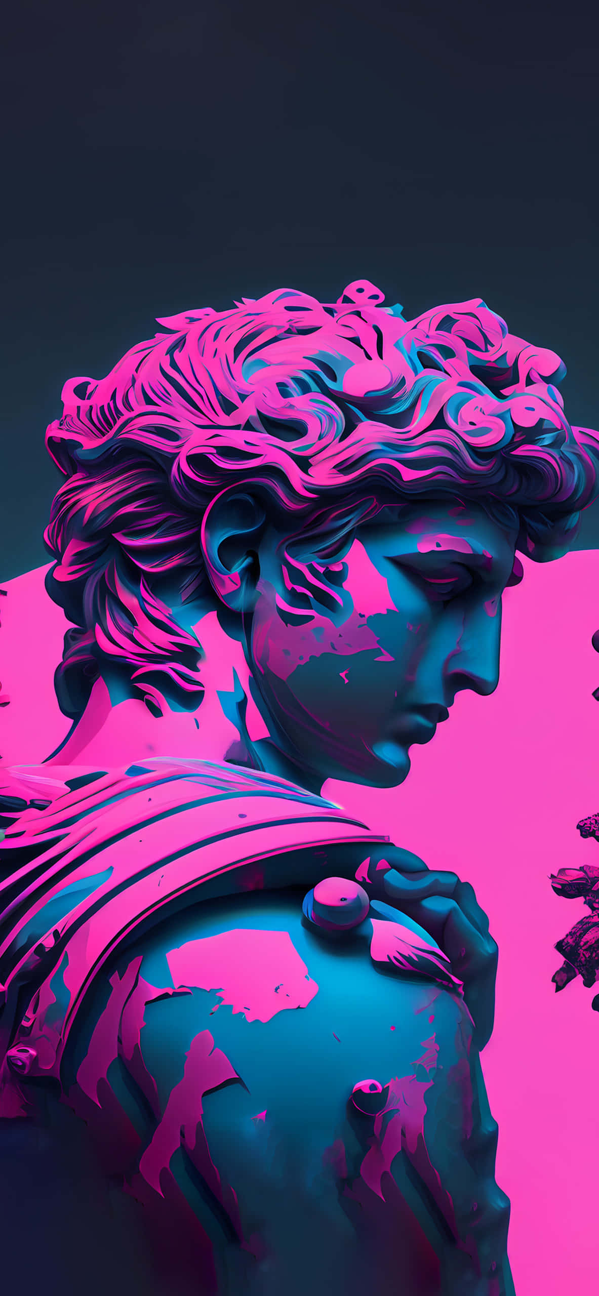 Michelangelo-skulptur Vaporwave Vektorkunst Baggrund Wallpapers