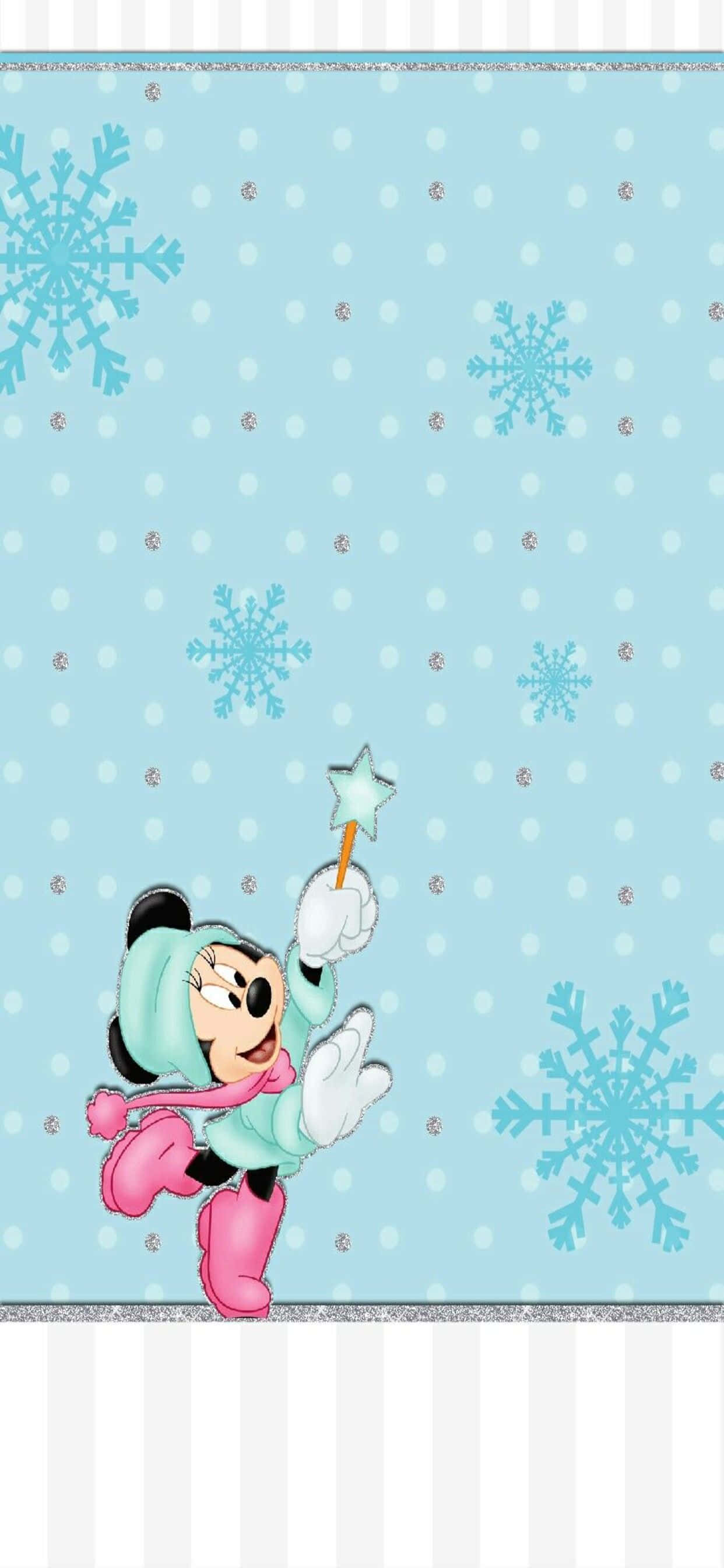 mickey mouse snefnug baggrund Wallpapers