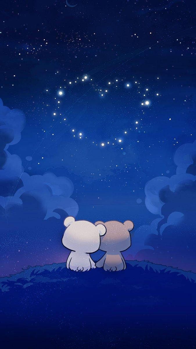 Milk and Mocha bjørne hjerte nat Wallpapers