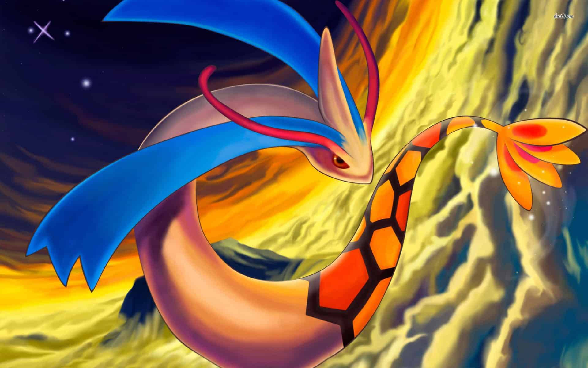 Milotic over skyerne Wallpapers